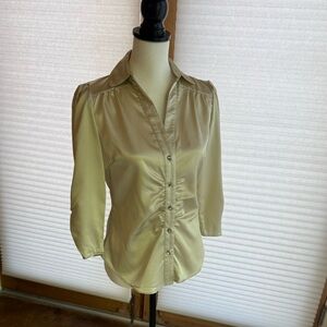 Elegant Cream Satin Blouse by BCBG  Size S